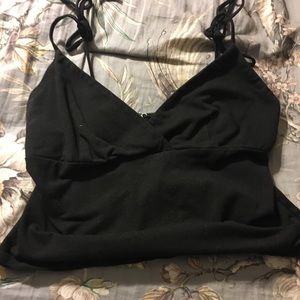 Black tie up crop top